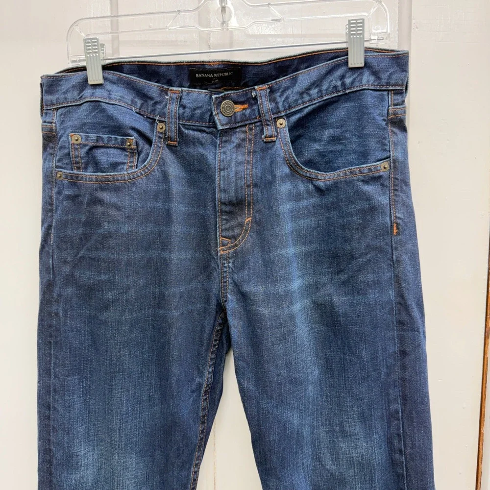 Banana Republic Slim Fit Straight Leg Dark Wash‎ Denim Jeans Men's 32 x 34